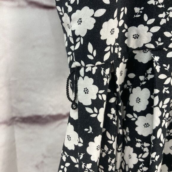 Lauren Conrad Dress Womens Size 14 White Black Floral Sleeveless Fit And Flare - Picture 9 of 13